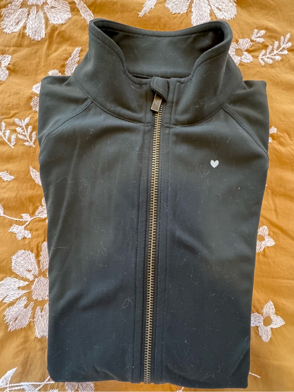 Love Fitness Olive green z ip-Up Jacket with Heart Logo